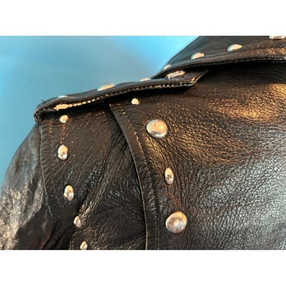 NWOT Made in the USA RE/DONE Black Leather MOTO Jacket Grommets Belt Pockets S - Picture 9 of 16